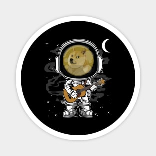 Astronaut Guitar Dogecoin DOGE Coin To The Moon Crypto Token Cryptocurrency Blockchain Wallet Birthday Gift For Men Women Kids Magnet